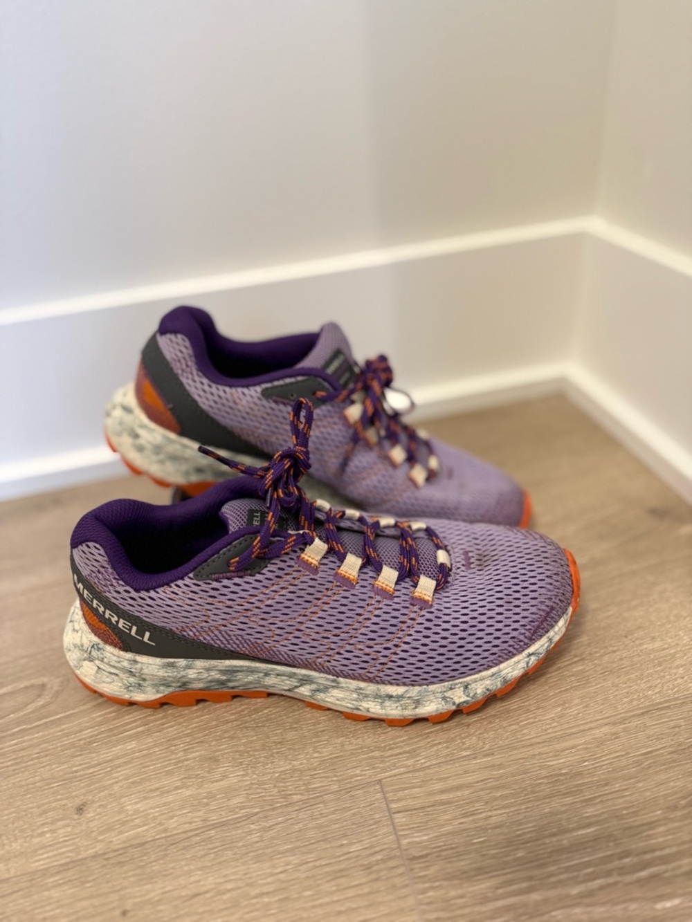 Merrell Women's Purple Trail Sneakers with Orange Accents